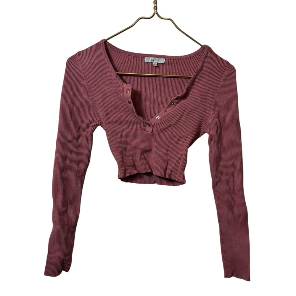 LOVE TREE | cropped shirt large l/s ribbed
